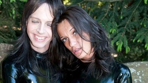 Two latex loving lesbos go into the rural area