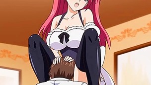 Astounding hentai maid clip with tramp fucking the pretty beauty in uniform increased by splashing cum over marangos